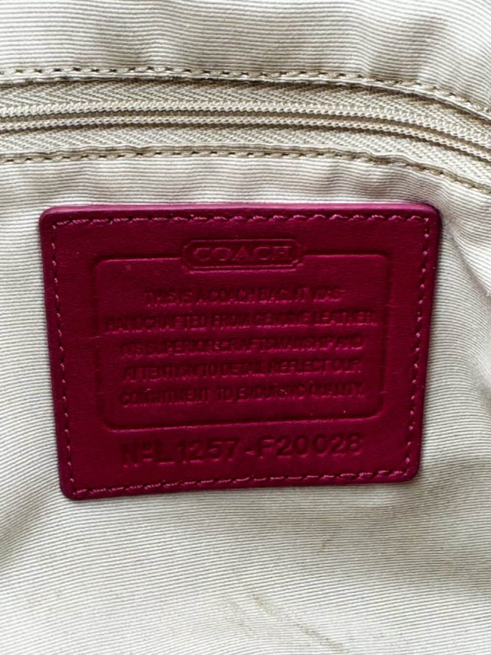 Coach Signature Patent Leather Red Tote Shoulder Bag Large w/ Long Strap - Picture 11 of 12